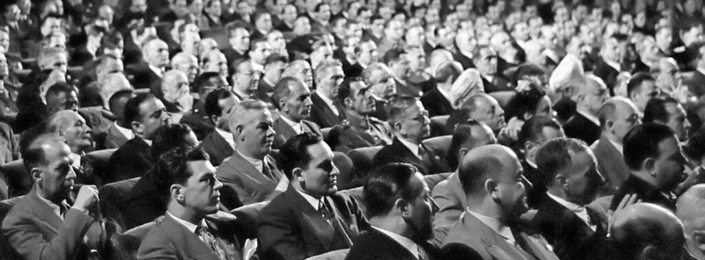 A picture of people sitting at a U.N. conference in San Francisco